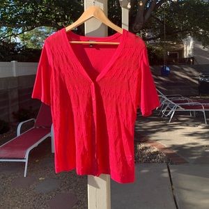 Talbots Petites Fuchsia/ raspberry short sleeves cardigan Mp
